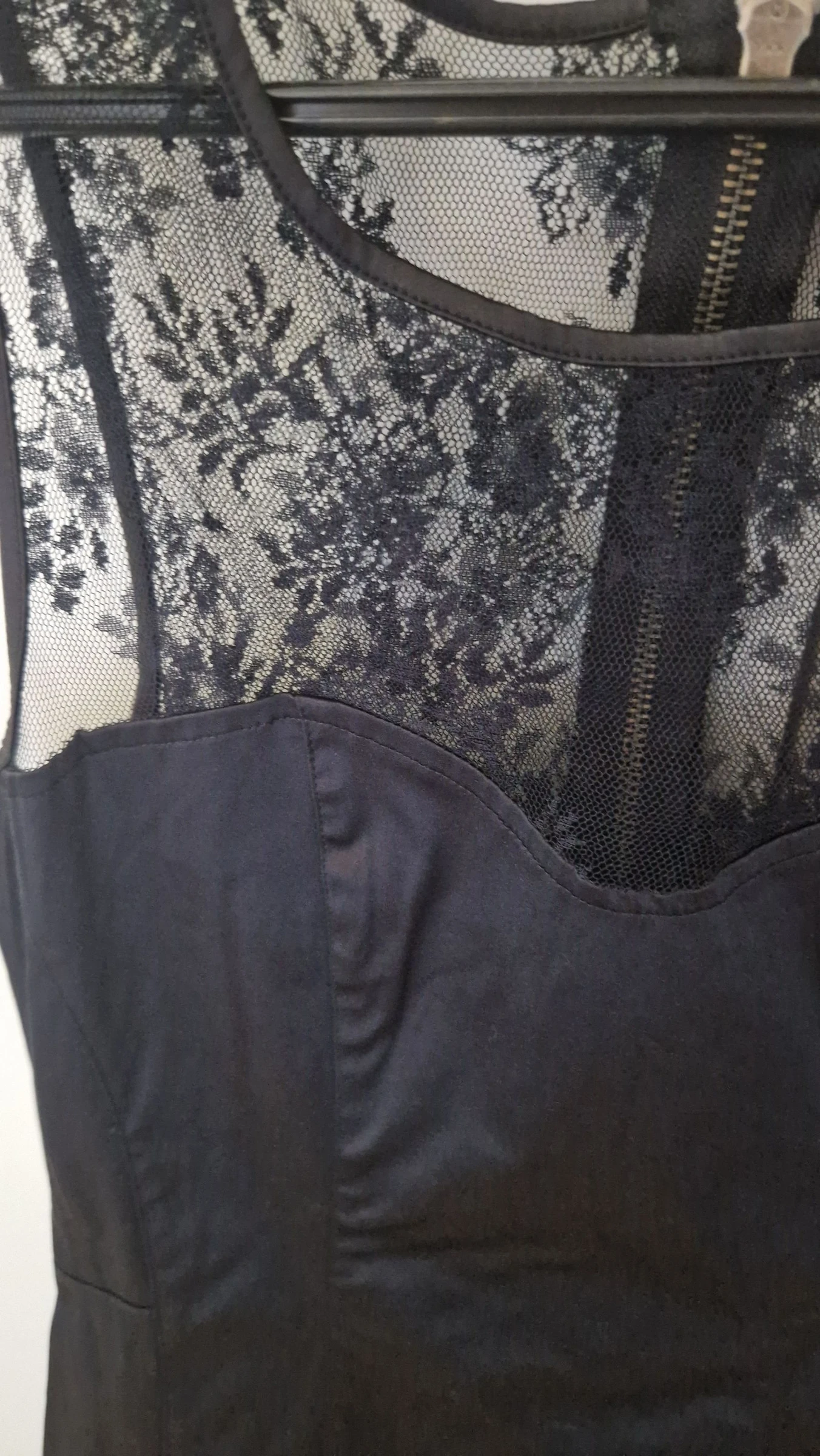 Vestido negro encaje corsé Stradivarius M – photo 2